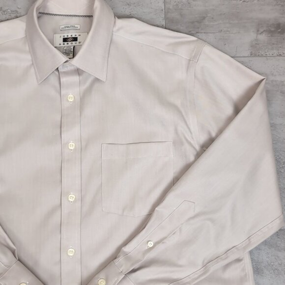 Joseph Abboud Non Iron Dress Shirt Cotton Long Sleeve Neutral Beige - Picture 2 of 12